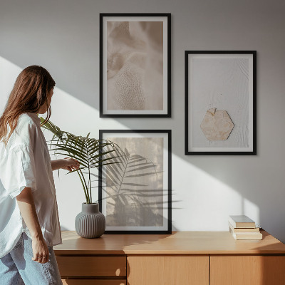 Gerahmtes bilderset Subtile Texturen, Boho-Natur