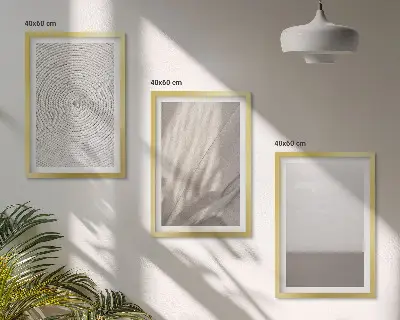 3er-Set Bilder mit Rahmen mit natürlichen Boho-Texturen