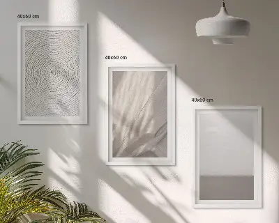 3er-Set Bilder mit Rahmen mit natürlichen Boho-Texturen