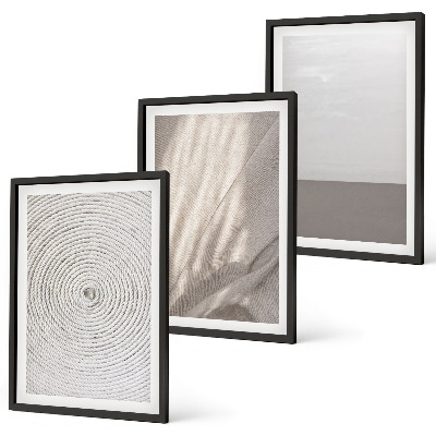Bilder-3er-set mit rahmen Natürliche Boho-Texturen