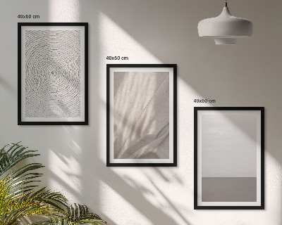 Bilder-3er-set mit rahmen Natürliche Boho-Texturen