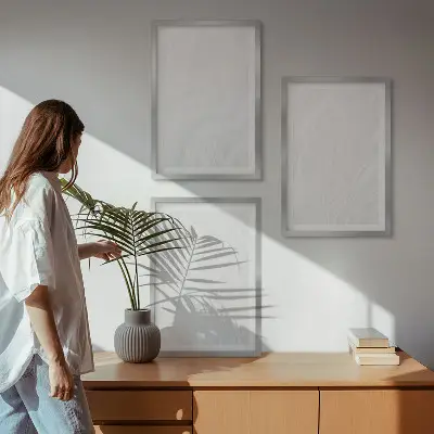 Gerahmtes Bilderset mit eleganter Marmorstruktur