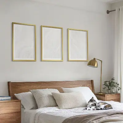 Gerahmtes Bilderset mit eleganter Marmorstruktur