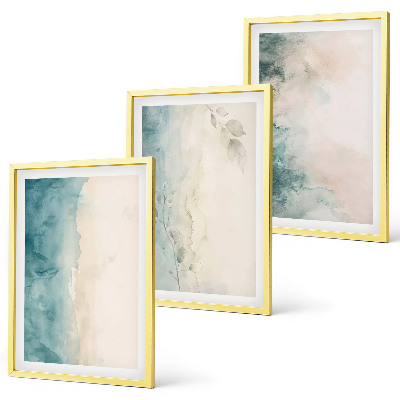 Bilder-3er-set mit rahmen Minimalismus auf Aquarellleinwand