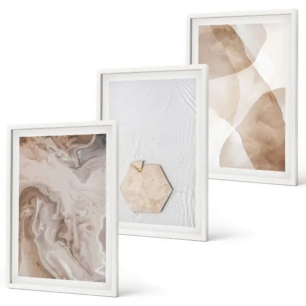 Gerahmtes Bilderset mit Designerabstraktion der Natur