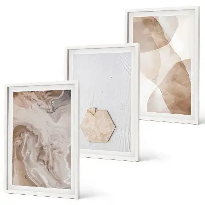 Gerahmtes Bilderset mit Designerabstraktion der Natur