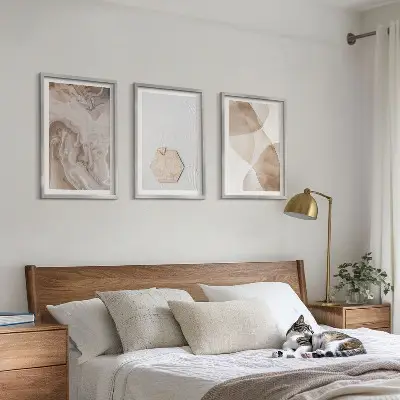 Gerahmtes Bilderset mit Designerabstraktion der Natur