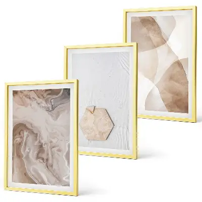 Gerahmtes Bilderset mit Designerabstraktion der Natur
