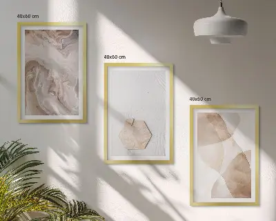 Gerahmtes Bilderset mit Designerabstraktion der Natur