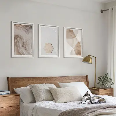 Gerahmtes Bilderset mit Designerabstraktion der Natur