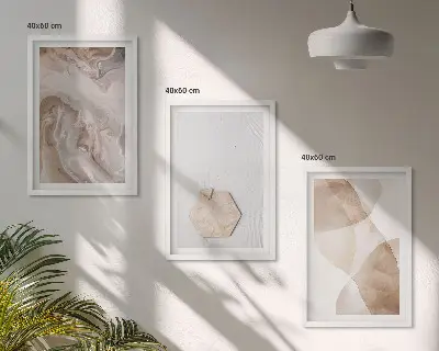 Gerahmtes Bilderset mit Designerabstraktion der Natur