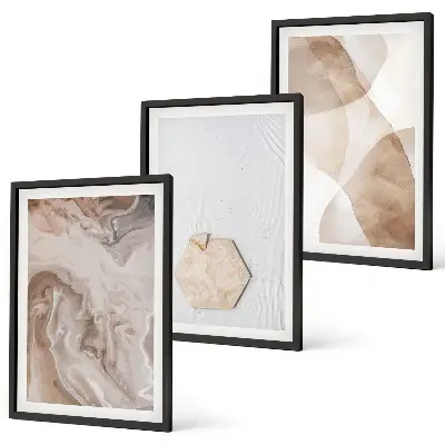 Gerahmtes Bilderset mit Designerabstraktion der Natur
