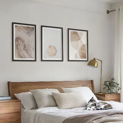 Gerahmtes Bilderset mit Designerabstraktion der Natur