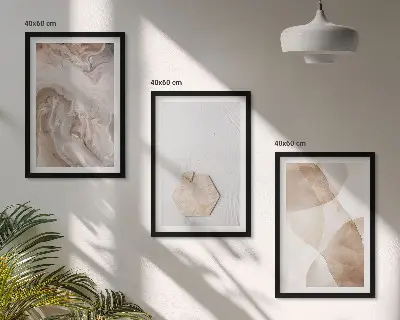 Gerahmtes Bilderset mit Designerabstraktion der Natur