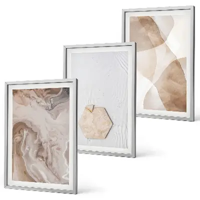 Gerahmtes Bilderset mit Designerabstraktion der Natur