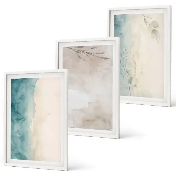 Feine Aquarelltexturen Set 3er-Set mit Rahmen