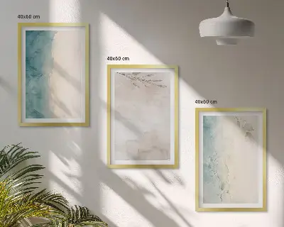 Feine Aquarelltexturen Set 3er-Set mit Rahmen