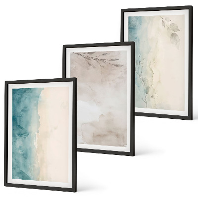 Bilder-3er-set mit rahmen Feine Aquarelltexturen