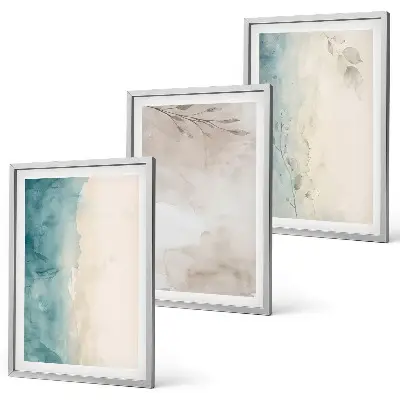 Feine Aquarelltexturen Set 3er-Set mit Rahmen