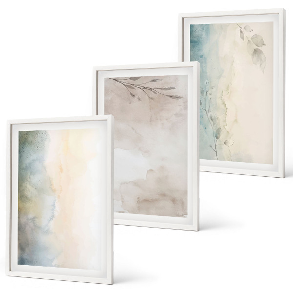 Gerahmtes bilderset Zarte Aquarellkartons