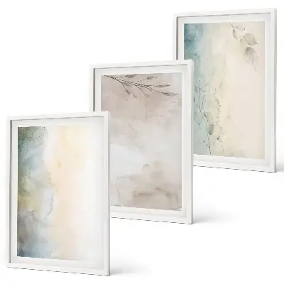 Gerahmtes Bilderset zarte Aquarellmotive