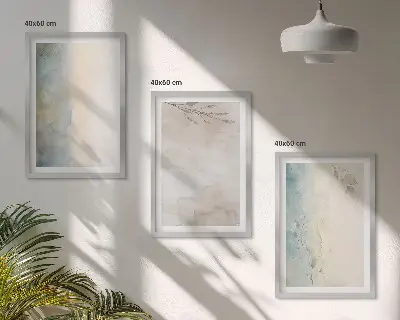 Gerahmtes Bilderset zarte Aquarellmotive