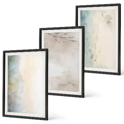 Gerahmtes Bilderset zarte Aquarellmotive