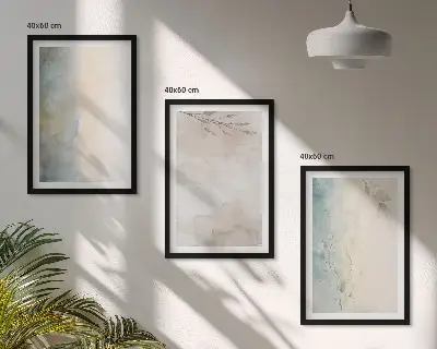 Gerahmtes Bilderset zarte Aquarellmotive