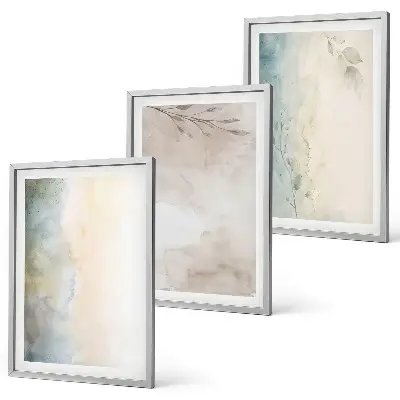 Gerahmtes Bilderset zarte Aquarellmotive