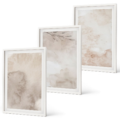 Bilder-3er-set mit rahmen Verschüttete Boho-Aquarellfarben