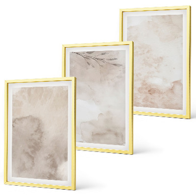Bilder-3er-set mit rahmen Verschüttete Boho-Aquarellfarben