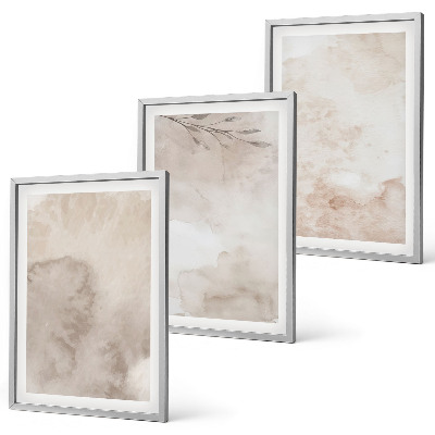 Bilder-3er-set mit rahmen Verschüttete Boho-Aquarellfarben