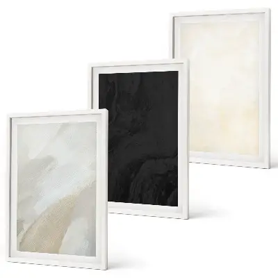 3er-Set Bilder mit Rahmen mit minimalistischem Schattenspiel-Motiv