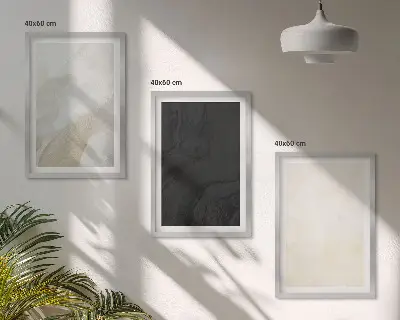 3er-Set Bilder mit Rahmen mit minimalistischem Schattenspiel-Motiv
