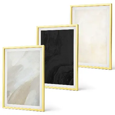3er-Set Bilder mit Rahmen mit minimalistischem Schattenspiel-Motiv