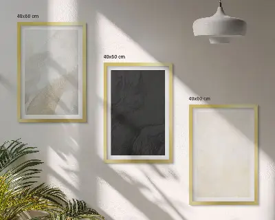 3er-Set Bilder mit Rahmen mit minimalistischem Schattenspiel-Motiv