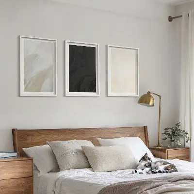 3er-Set Bilder mit Rahmen mit minimalistischem Schattenspiel-Motiv