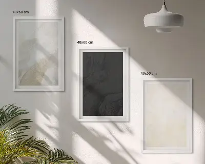 3er-Set Bilder mit Rahmen mit minimalistischem Schattenspiel-Motiv