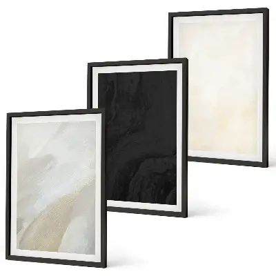 3er-Set Bilder mit Rahmen mit minimalistischem Schattenspiel-Motiv