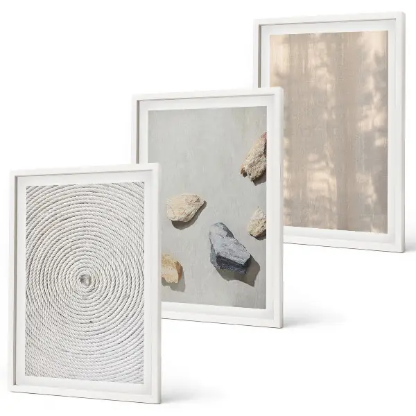 Gerahmtes Bilderset mit Boho-Naturtexturen und -Strukturen
