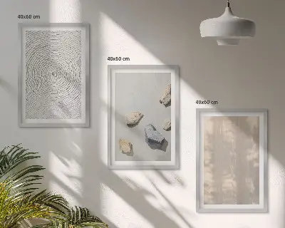 Gerahmtes Bilderset mit Boho-Naturtexturen und -Strukturen