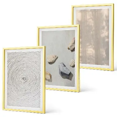 Gerahmtes Bilderset mit Boho-Naturtexturen und -Strukturen