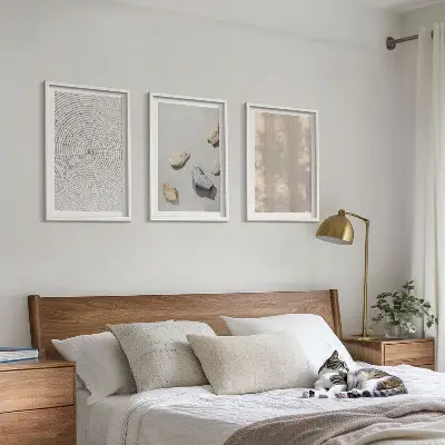 Gerahmtes Bilderset mit Boho-Naturtexturen und -Strukturen