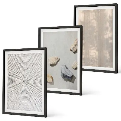 Gerahmtes Bilderset mit Boho-Naturtexturen und -Strukturen