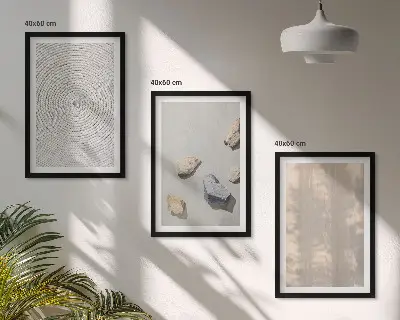 Gerahmtes Bilderset mit Boho-Naturtexturen und -Strukturen