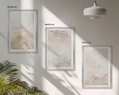 Aquarell-Pastellblätter 3er-Set Bilder mit Rahmen
