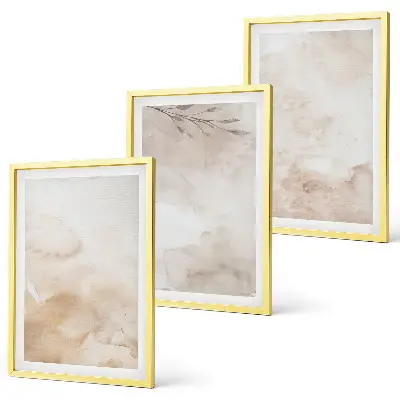 Aquarell-Pastellblätter 3er-Set Bilder mit Rahmen