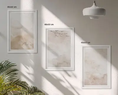 Aquarell-Pastellblätter 3er-Set Bilder mit Rahmen