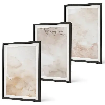 Aquarell-Pastellblätter 3er-Set Bilder mit Rahmen
