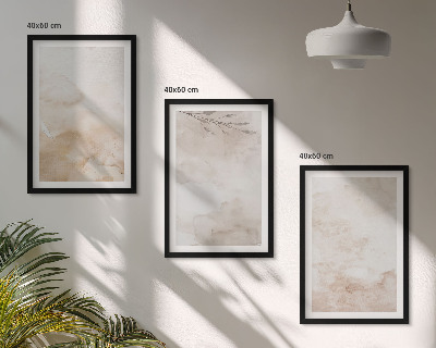 Bilder-3er-set mit rahmen Aquarell-Pastellblätter